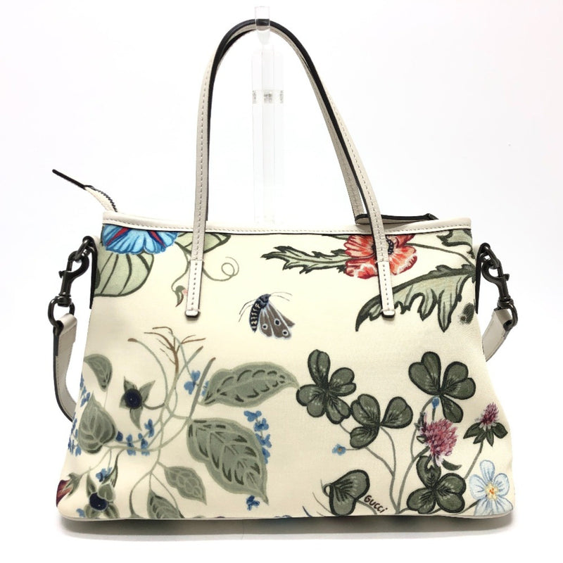 Gucci Flora Beige Canvas Handbag (Pre-Owned)