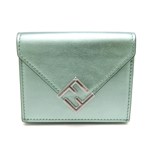 Fendi Ff Green Leather Wallet  (Pre-Owned)