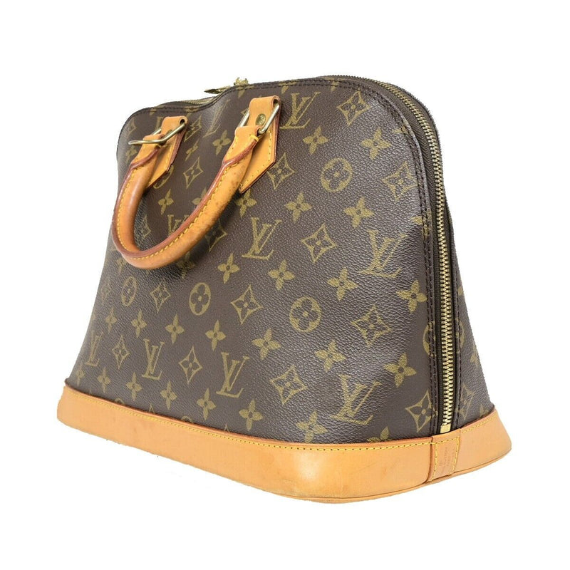 Louis Vuitton Alma Brown Canvas Handbag (Pre-Owned)