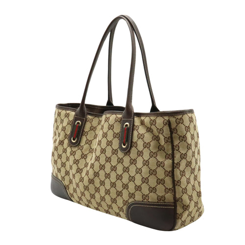 Gucci Princy Beige Canvas Tote Bag (Pre-Owned)