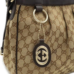 Gucci Sukey Beige Canvas Shoulder Bag (Pre-Owned)