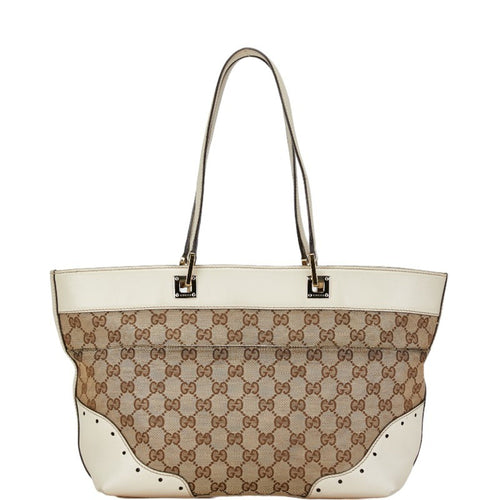 Gucci Gg Canvas Beige Canvas Tote Bag (Pre-Owned)