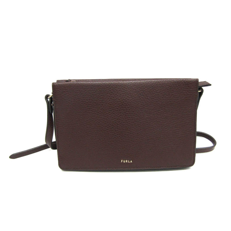 Furla Babylon Brown Leather Shoulder Bag (Pre-Owned)