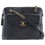 Chanel Cc Black Leather Shoulder Bag (Pre-Owned)