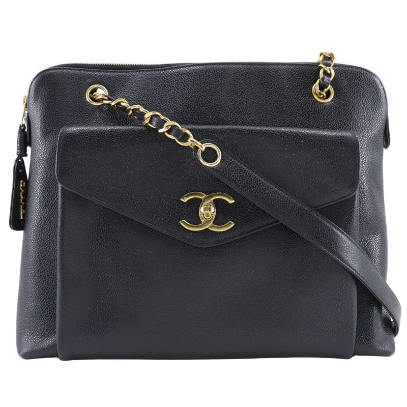 Chanel Cc Black Leather Shoulder Bag (Pre-Owned)