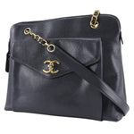 Chanel Cc Black Leather Shoulder Bag (Pre-Owned)