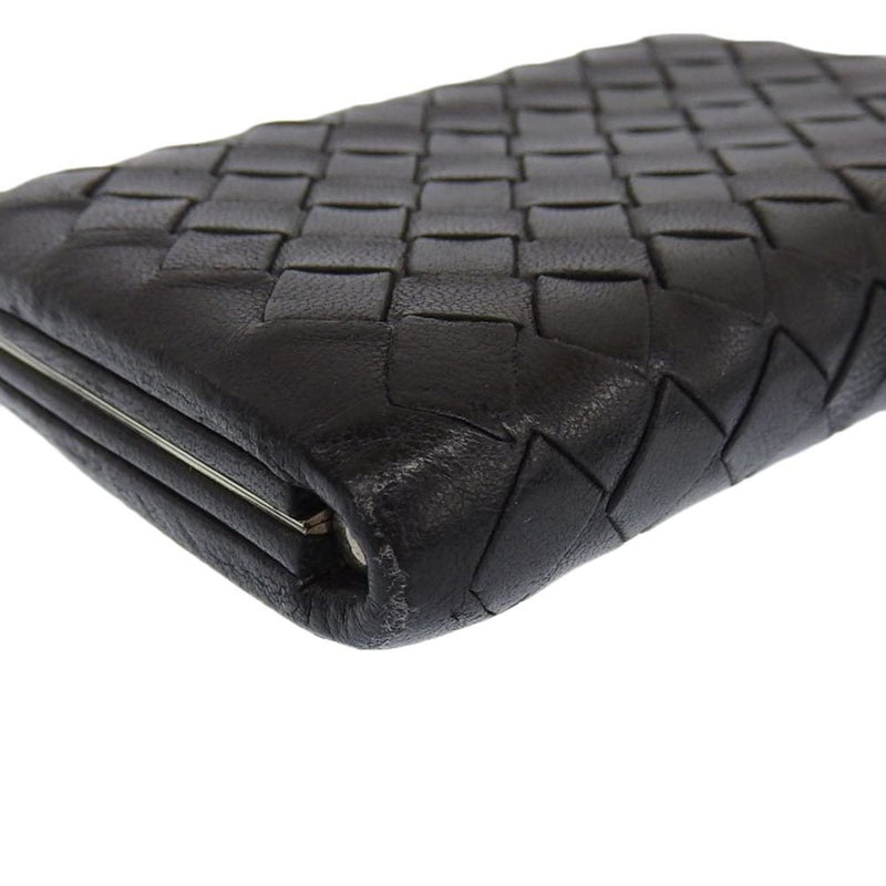 Bottega Veneta Intrecciato Black Leather Wallet  (Pre-Owned)