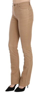 Just Cavalli Chic Brown Mid Waist Skinny Women's Trousers