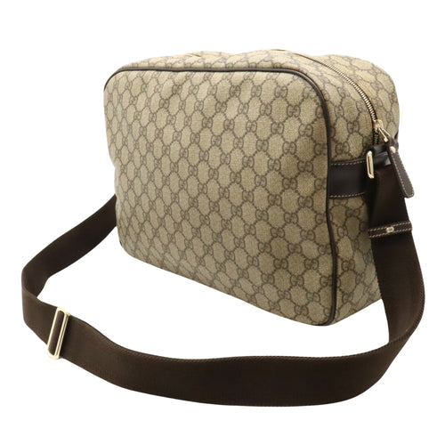 Gucci Gg Supreme Beige Canvas Shoulder Bag (Pre-Owned)