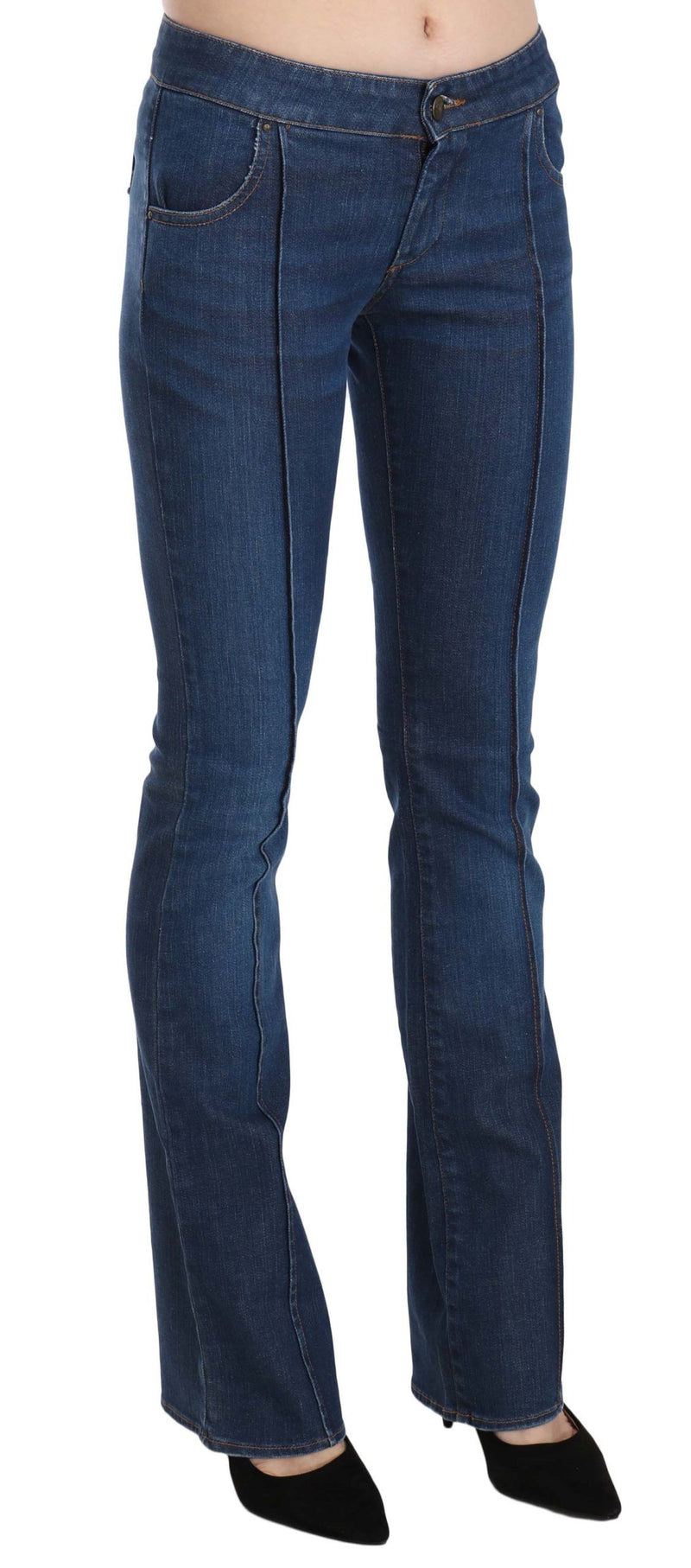 Just Cavalli Chic Blue Washed Boot Cut Denim Women's Pants