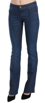 Just Cavalli Chic Blue Washed Boot Cut Denim Women's Pants