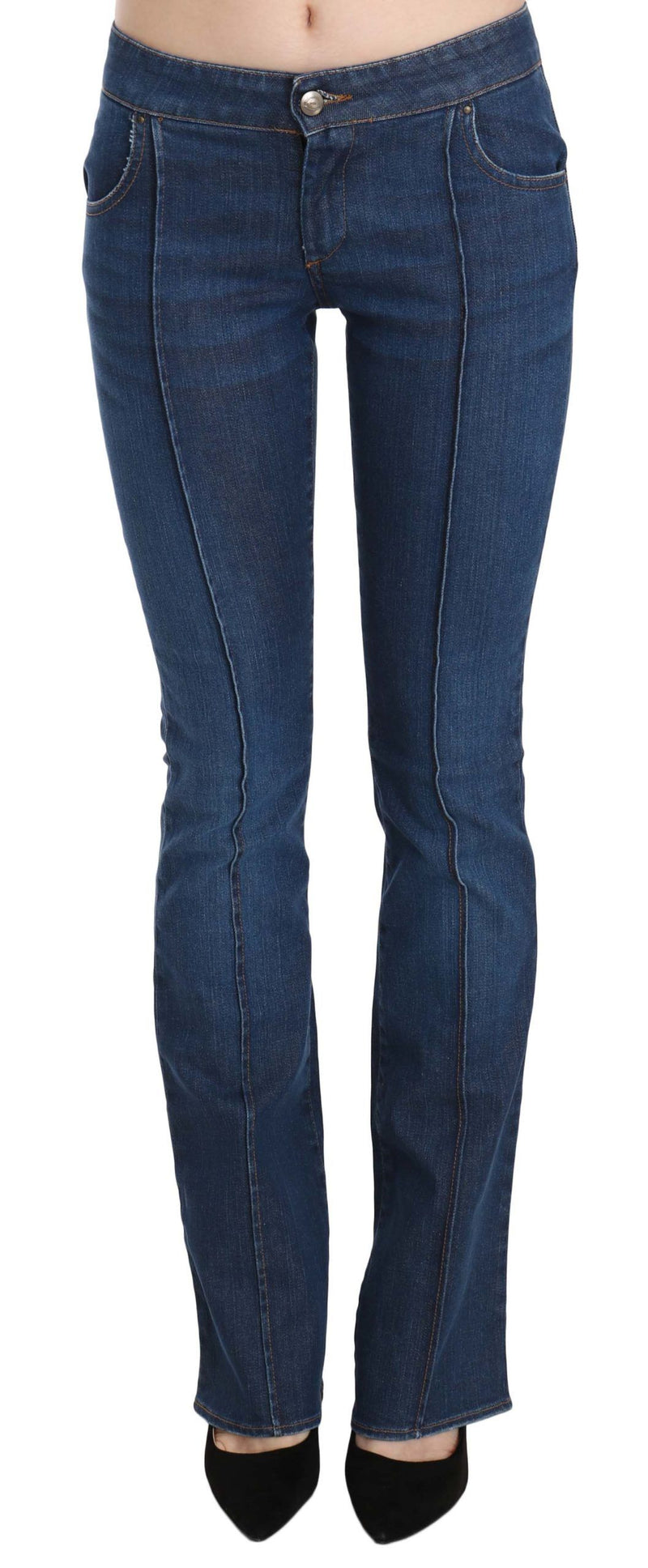 Just Cavalli Chic Blue Washed Boot Cut Denim Women's Pants