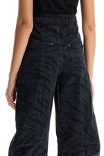 Rotate Women's Animal Print Barrel Jeans