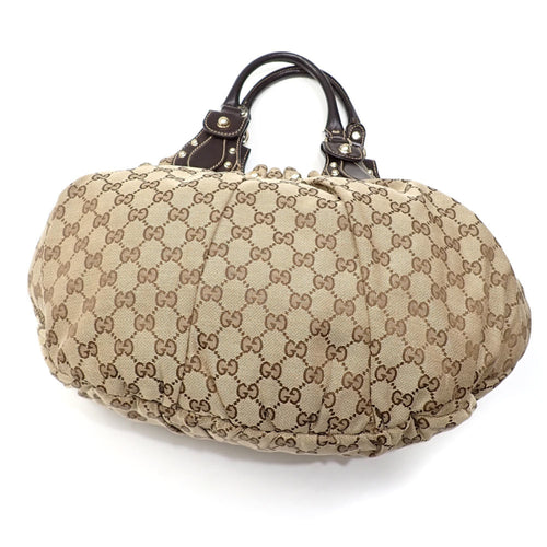 Gucci Pelham Beige Canvas Handbag (Pre-Owned)