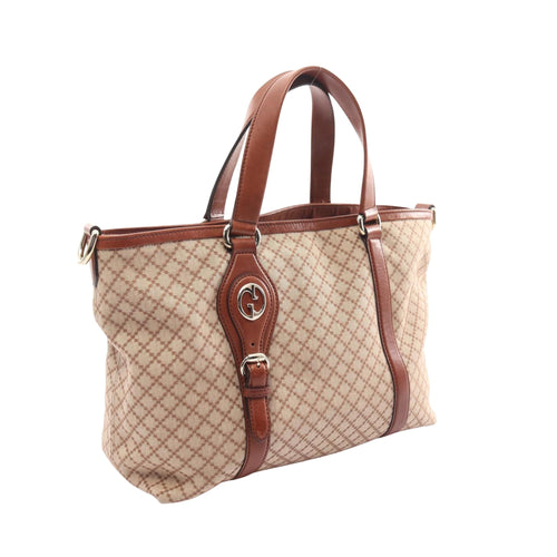 Gucci Guccissima Beige Canvas Tote Bag (Pre-Owned)