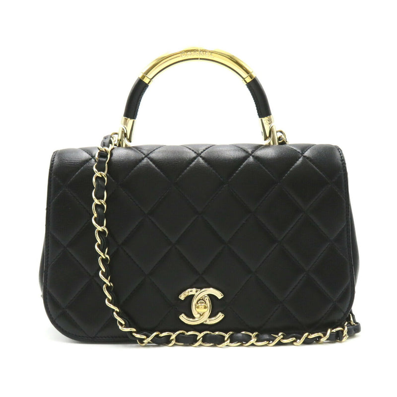 Chanel Coco Handle Black Leather Shoulder Bag (Pre-Owned)