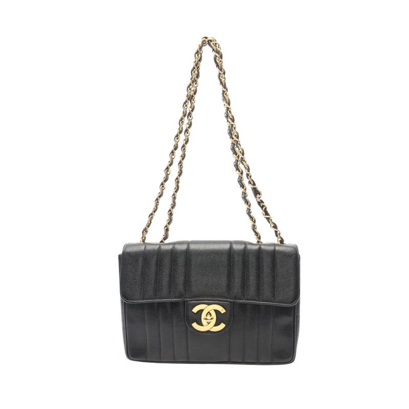 Chanel Timeless Black Leather Shoulder Bag (Pre-Owned)