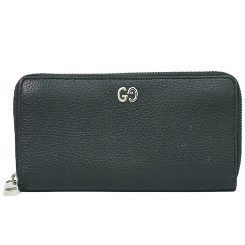 Gucci Zip Around Black Leather Wallet  (Pre-Owned)