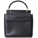 Gucci Bamboo Black Leather Handbag (Pre-Owned)