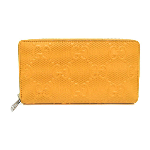 Gucci Gg Embossé Yellow Leather Wallet  (Pre-Owned)