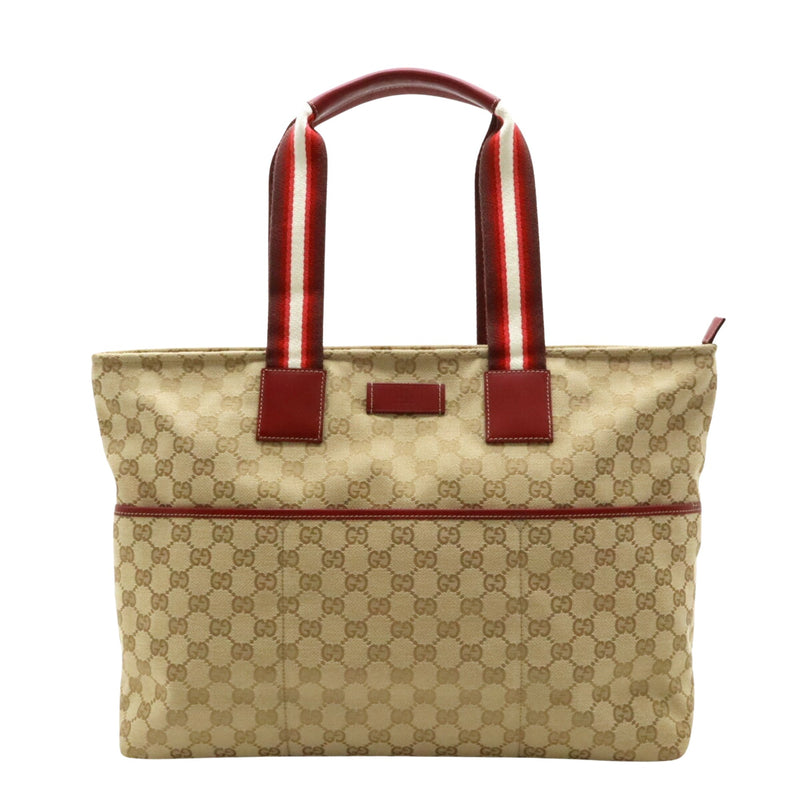 Gucci Gg Canvas Beige Canvas Tote Bag (Pre-Owned)