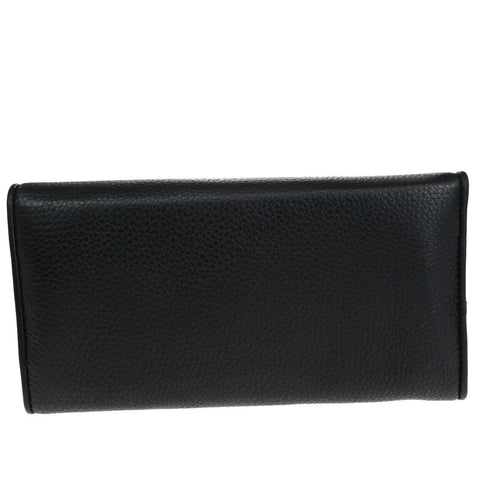 Gucci Logo Black Leather Wallet  (Pre-Owned)