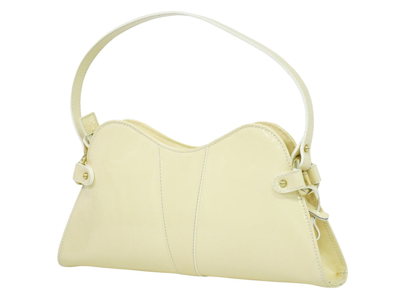 Fendi Selleria Beige Patent Leather Handbag (Pre-Owned)