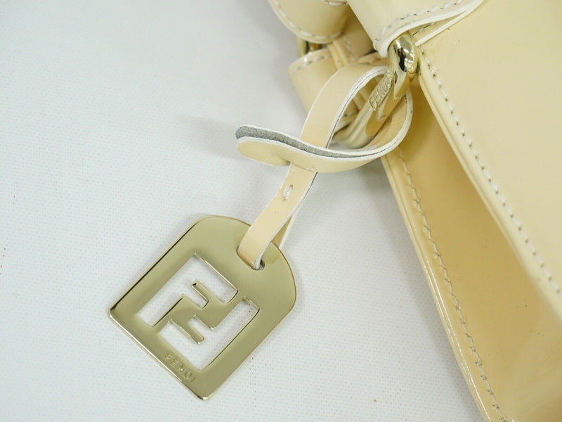 Fendi Selleria Beige Patent Leather Handbag (Pre-Owned)