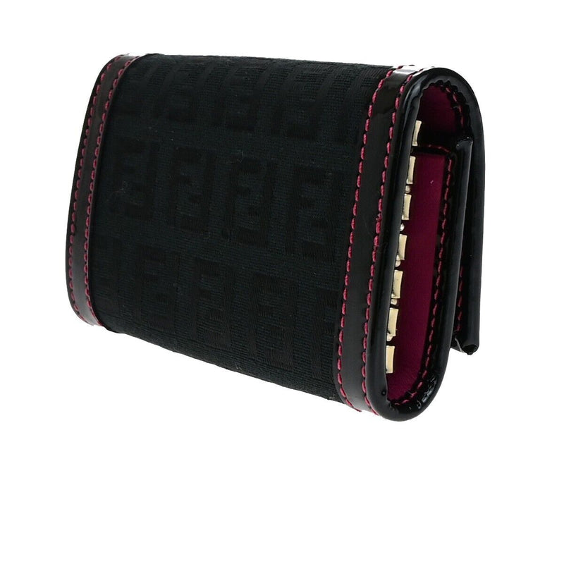 Fendi Double F Black Canvas Wallet  (Pre-Owned)