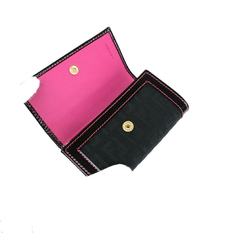 Fendi Double F Black Canvas Wallet  (Pre-Owned)