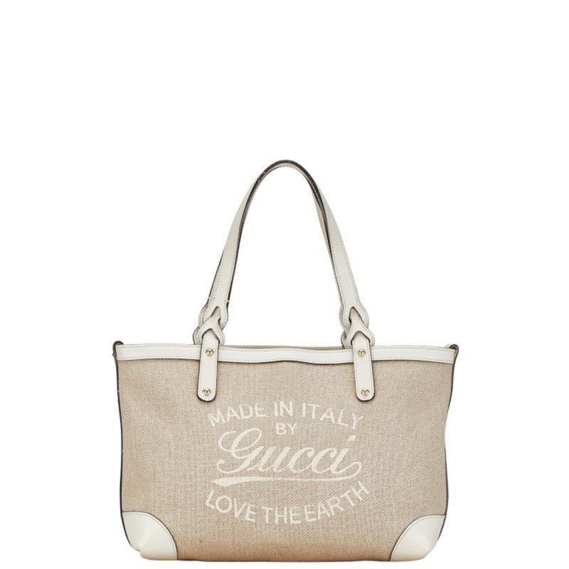 Gucci Craft Beige Canvas Handbag (Pre-Owned)