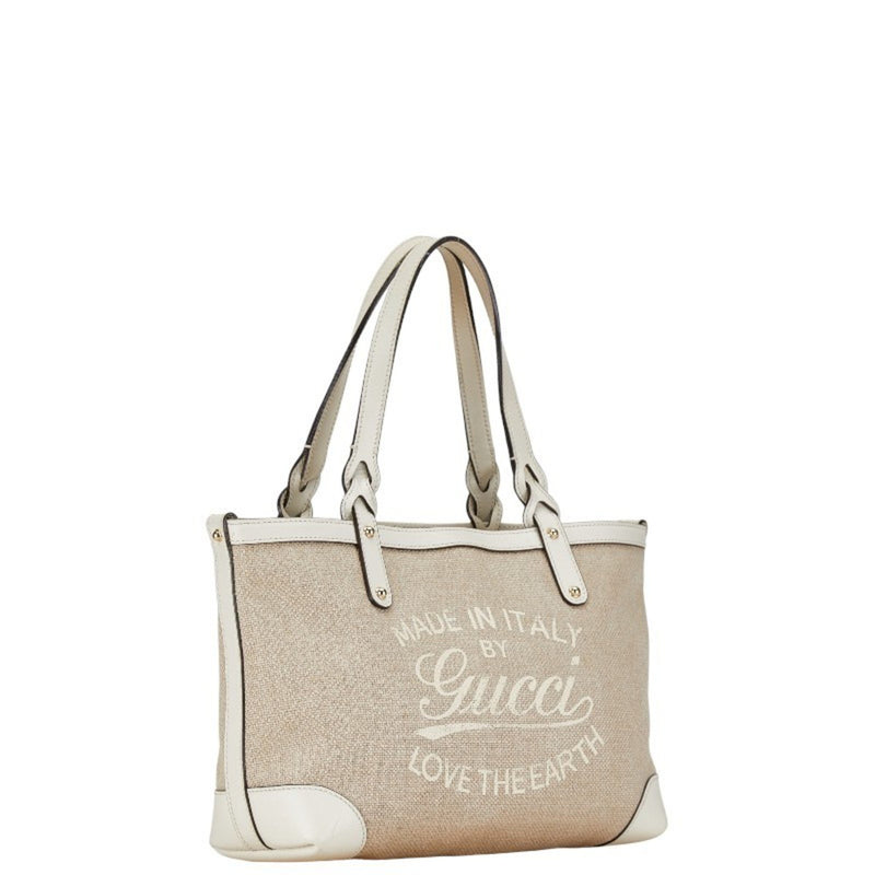 Gucci Craft Beige Canvas Handbag (Pre-Owned)