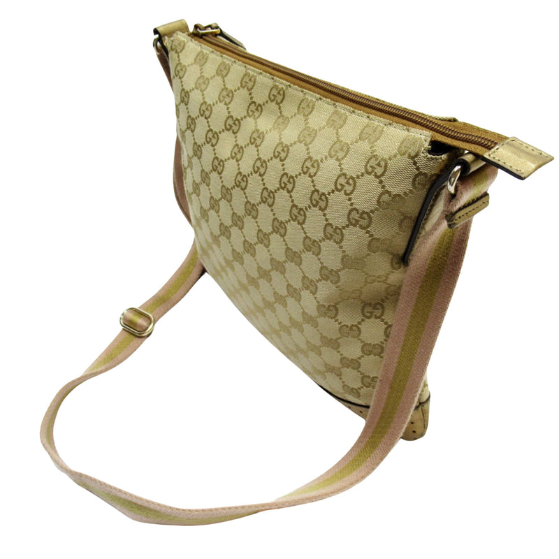 Gucci Gg Canvas Beige Canvas Shoulder Bag (Pre-Owned)