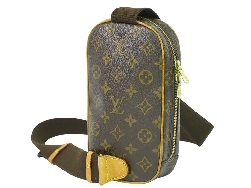 Louis Vuitton Pochette Gange Brown Canvas Clutch Bag (Pre-Owned)