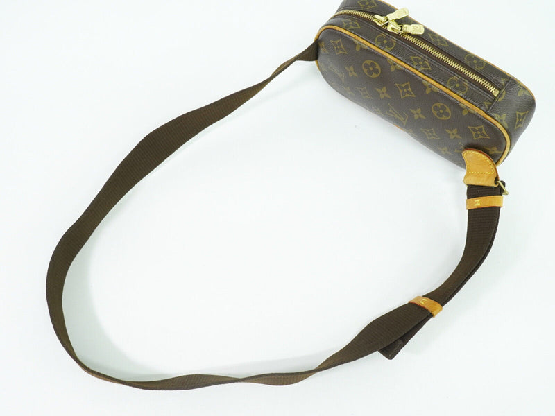 Louis Vuitton Pochette Gange Brown Canvas Clutch Bag (Pre-Owned)