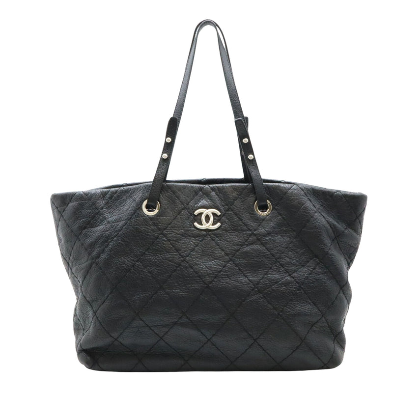 Chanel Shopping Black Leather Shoulder Bag (Pre-Owned)