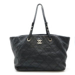 Chanel Shopping Black Leather Shoulder Bag (Pre-Owned)