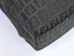 Fendi Zucchino Black Canvas Handbag (Pre-Owned)