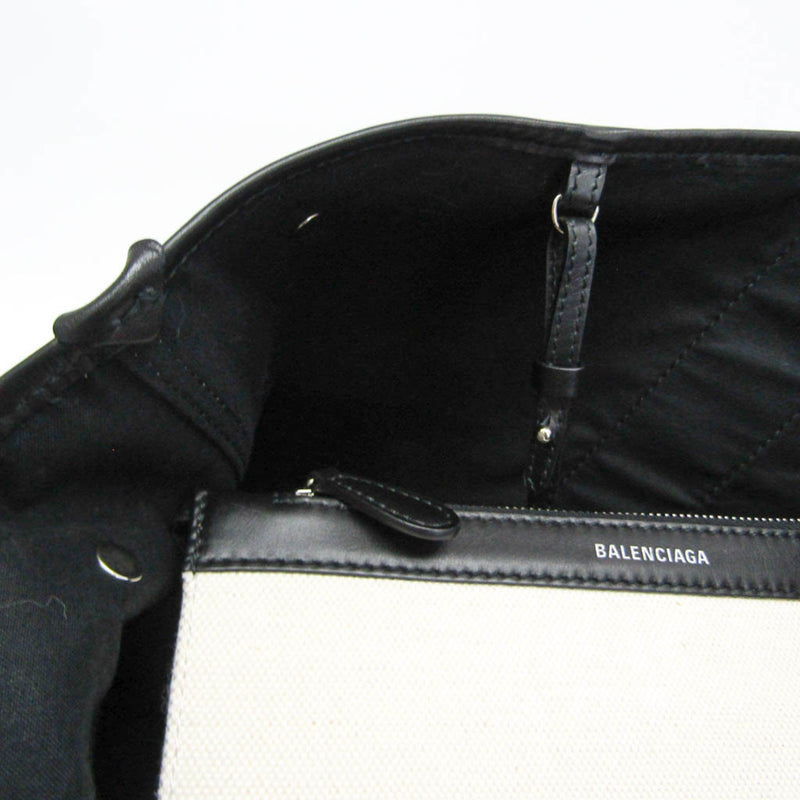 Balenciaga Navy Cabas White Canvas Tote Bag (Pre-Owned)