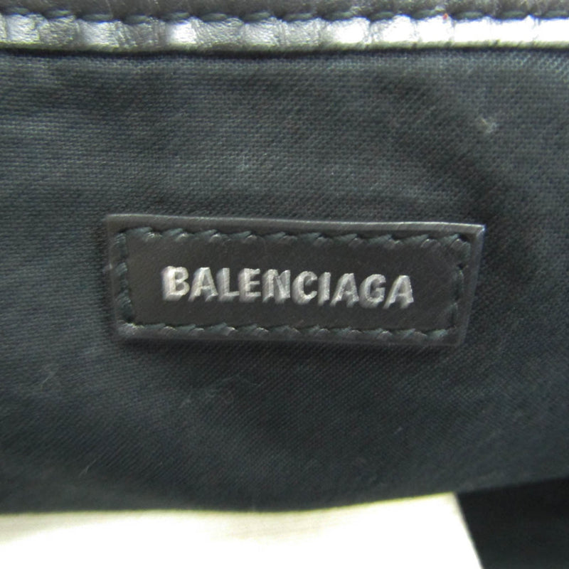 Balenciaga Navy Cabas White Canvas Tote Bag (Pre-Owned)