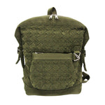 Bottega Veneta Intrecciato Khaki Canvas Backpack Bag (Pre-Owned)