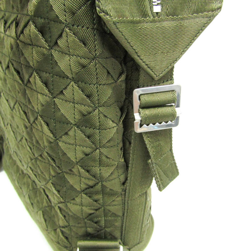 Bottega Veneta Intrecciato Khaki Canvas Backpack Bag (Pre-Owned)