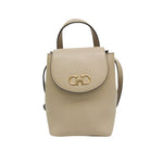 Salvatore Ferragamo Gancini Beige Leather Backpack Bag (Pre-Owned)