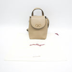 Salvatore Ferragamo Gancini Beige Leather Backpack Bag (Pre-Owned)