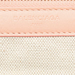 Balenciaga Navy Cabas Ecru Canvas Tote Bag (Pre-Owned)