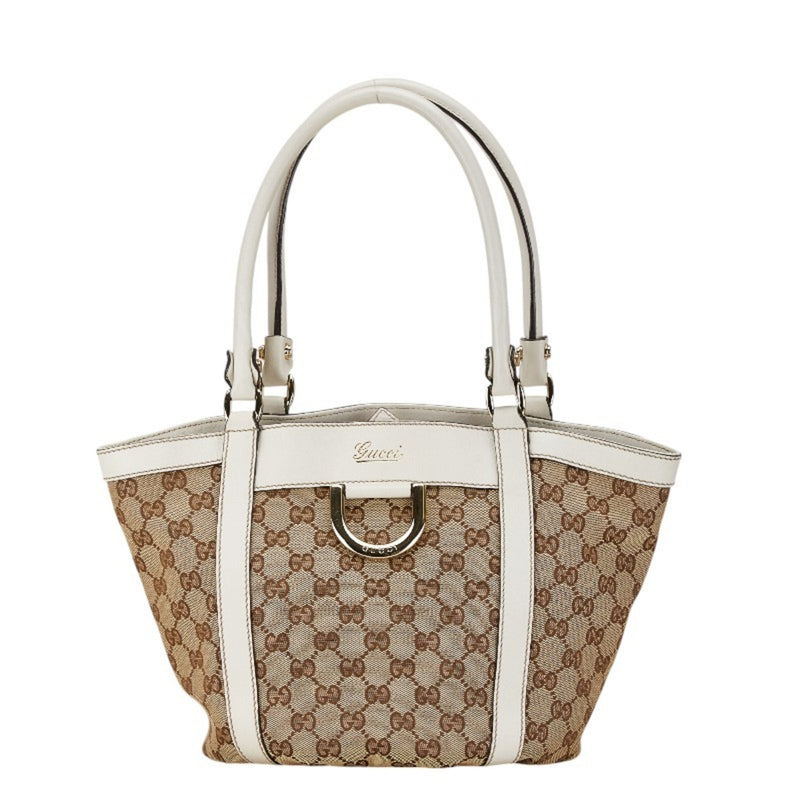 Gucci Gg Canvas Beige Canvas Handbag (Pre-Owned)