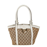 Gucci Gg Canvas Beige Canvas Handbag (Pre-Owned)