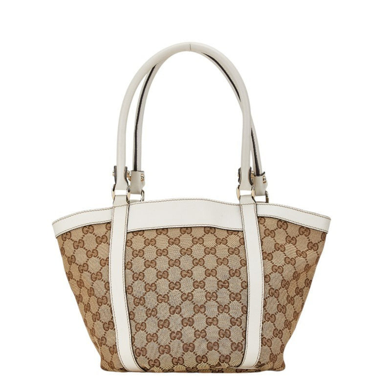 Gucci Gg Canvas Beige Canvas Handbag (Pre-Owned)