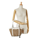 Gucci Gg Canvas Beige Canvas Handbag (Pre-Owned)