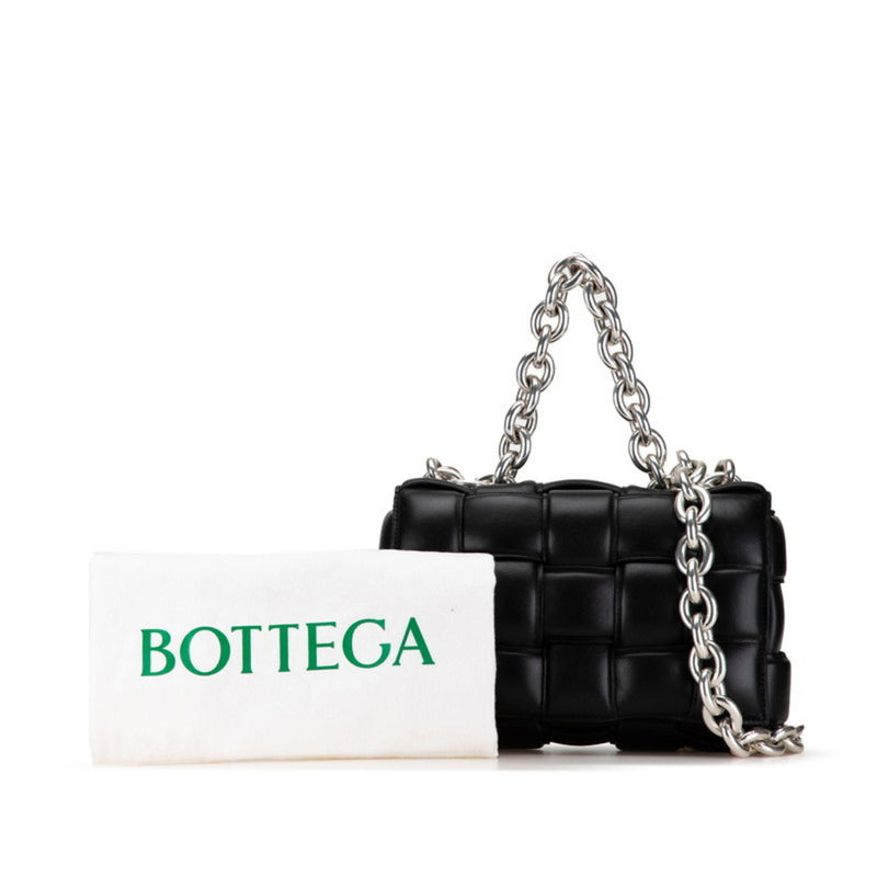 Bottega Veneta Padded Black Leather Shoulder Bag (Pre-Owned)